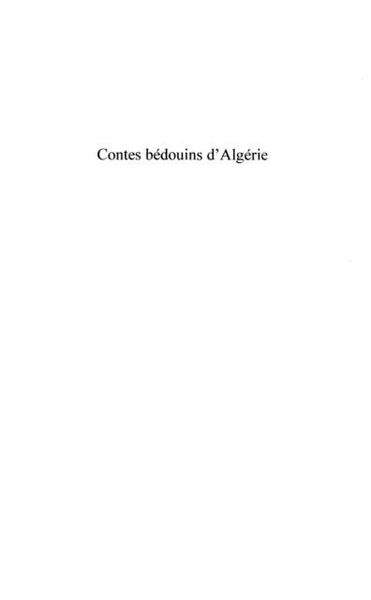 Produktbild: Contes bedouins d'Algerie