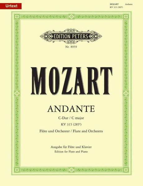 Andante für Flöte und Orchester C-Dur KV 315 (285e), Klavierauszug