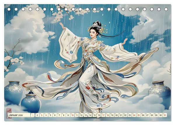 Produktbild: Rhythmus der chinesischen Anmut (Tischkalender 2026 DIN A5 quer), CALVENDO Monatskalender