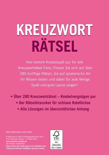 Produktbild: Kreuzwortr&auml;tsel &bull; Band 7 I &Uuml;ber 280 R&auml;tsel f&uuml;r Erwachsene