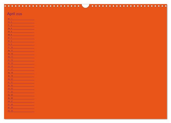 Produktbild: Bastel-Geburtstagskalender orange / Geburtstagskalender (Wandkalender 2026 DIN A3 quer), CALVENDO Monatskalender