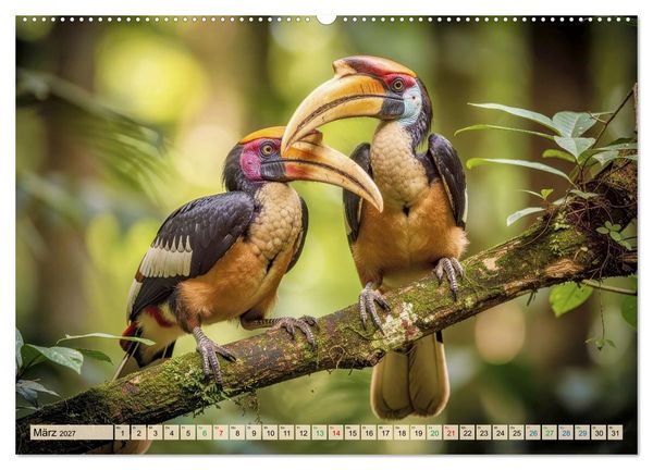 Produktbild: Nashornv&ouml;gel (hochwertiger Premium Wandkalender 2027 DIN A2 quer), Kunstdruck in Hochglanz