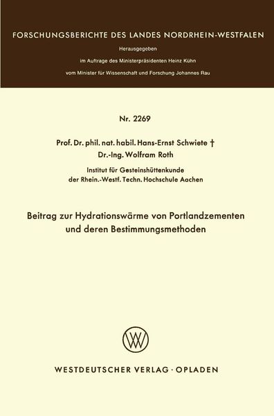 Produktbild: Beitrag zur Hydrationsw&auml;rme von Portlandzementen und deren Bestimmungsmethoden