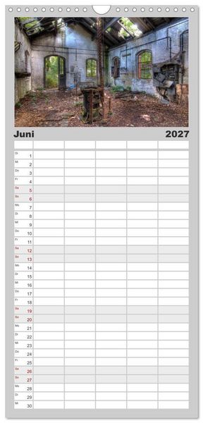 Produktbild: Familienplaner 2027 - Lost Places in Deutschland mit 5 Spalten (Wandkalender, 21 x 45 cm) CALVENDO