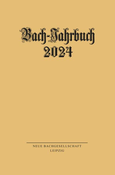Produktbild: Bach-Jahrbuch 2024
