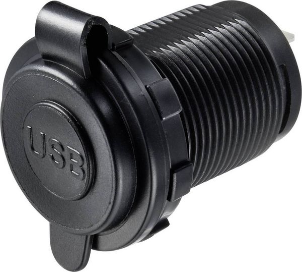 Produktbild: USB-Ladestecker mit 2 USB A-Anschl&uuml;ssen Buchse, Einbau TC-9070412 TRU COMPONENTS Inhalt: 1 St.