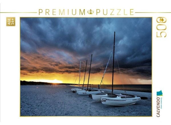 CALVENDO Puzzle Aufziehendes Unwetter zum Sonnenuntergang | 500 Teile Lege-Größe 48 × 36 cm Foto-Puzzle für Erwachsene