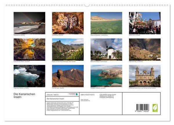 Produktbild: Die Kanarischen Inseln (hochwertiger Premium Wandkalender 2026 DIN A2 quer), Kunstdruck in Hochglanz
