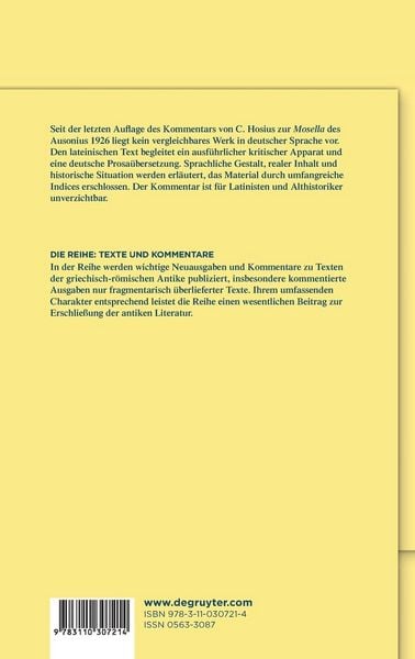 Produktbild: D. Magnus Ausonius, "Mosella"