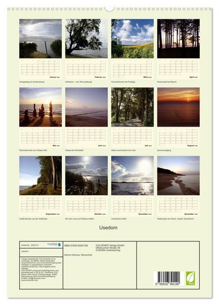 Produktbild: Usedom (hochwertiger Premium Wandkalender 2026 DIN A2 hoch), Kunstdruck in Hochglanz