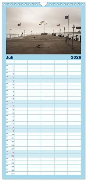 Produktbild: Familienplaner 2026 - Helgoland - idyllische Nordseeinsel mit 5 Spalten (Wandkalender, 21 x 45 cm) CALVENDO