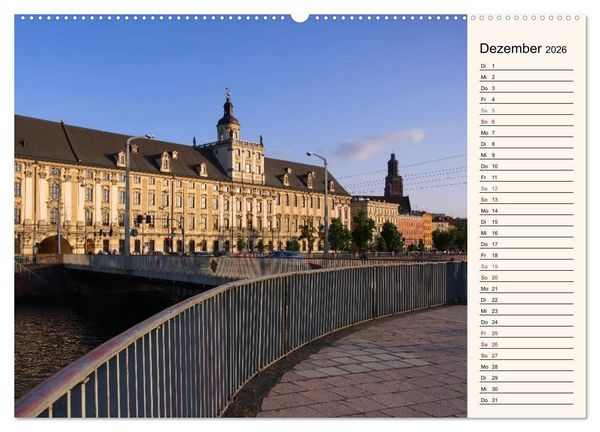 Produktbild: Breslau - Schlesiens Herz an der Oder (hochwertiger Premium Wandkalender 2026 DIN A2 quer), Kunstdruck in Hochglanz