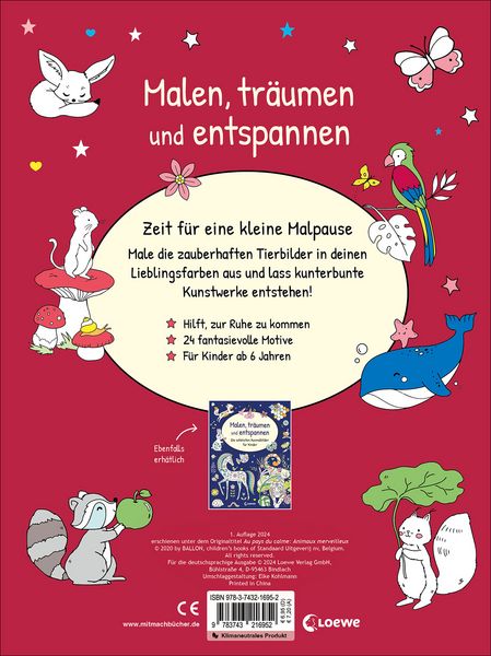 Produktbild: Malen, tr&auml;umen und entspannen - Die sch&ouml;nsten Tierbilder f&uuml;r Kinder