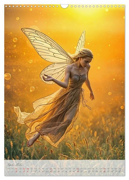 Produktbild: Heart of light, wings of colour - Emotion, colour and magic in the fairy kingdom (Wall Calendar 2026 DIN A3 portrait), CALVENDO 12 Month Wall Calendar