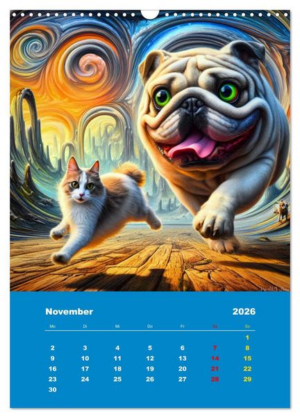 Produktbild: Abenteuer mit Micki und Bullig! (Wandkalender 2026 DIN A3 hoch), CALVENDO Monatskalender