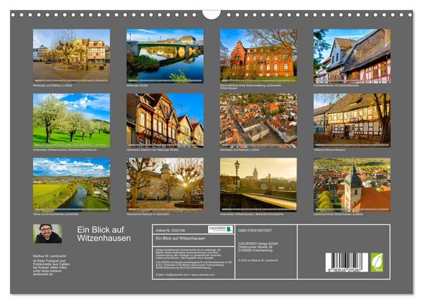 Produktbild: Ein Blick auf Witzenhausen (Wandkalender 2026 DIN A3 quer), CALVENDO Monatskalender