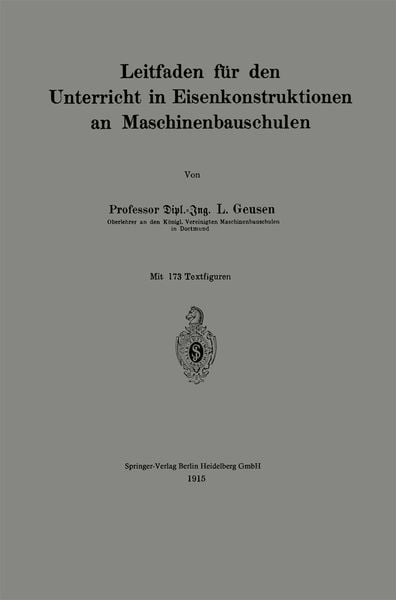 Produktbild: Leitfaden f&uuml;r den Unterricht in Eisenkonstruktionen an Maschinenbauschulen