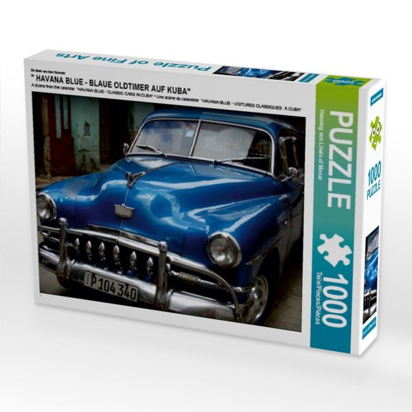 Produktbild: CALVENDO Puzzle Ein Motiv aus dem Kalender " HAVANA BLUE - BLAUE OLDTIMER AUF KUBA" | 1000 Teile Lege-Gr&ouml;&szlig;e 64x48cm Foto-Puzzle f&uuml;r gl&uuml;ckliche Stunden