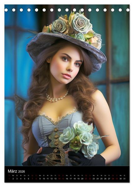 Produktbild: Steampunk. Faszinierend sch&ouml;ne Frauenportraits (Tischkalender 2026 DIN A5 hoch), CALVENDO Monatskalender