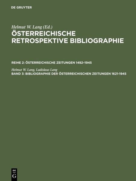 Produktbild: Bibliographie der &ouml;sterreichischen Zeitungen 1621&ndash;1945