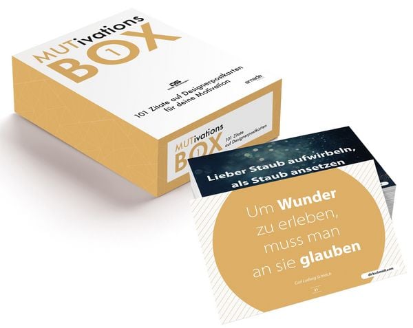 Produktbild: MUTivationsbox - 101 Zitate auf Designerpostkarten f&uuml;r deine Motivation