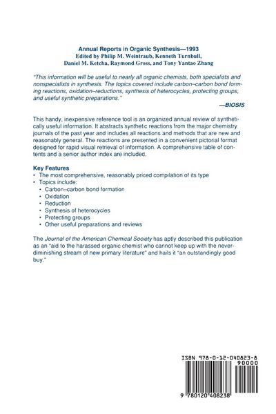 Produktbild: Annual Reports in Organic Synthesis 1993