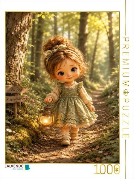 CALVENDO Puzzle Der leuchtende Waldpfad | 1000 Teile Lege-Größe 64x48cm Foto-Puzzle für glückliche Stunden