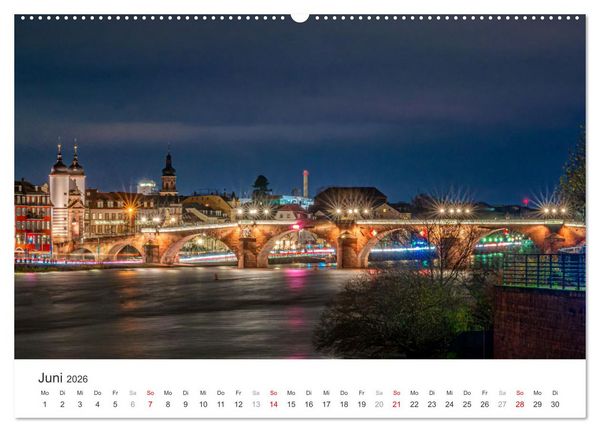 Produktbild: D&auml;mmerung in der Metropolregion Rhein-Neckar (hochwertiger Premium Wandkalender 2026 DIN A2 quer), Kunstdruck in Hochglanz