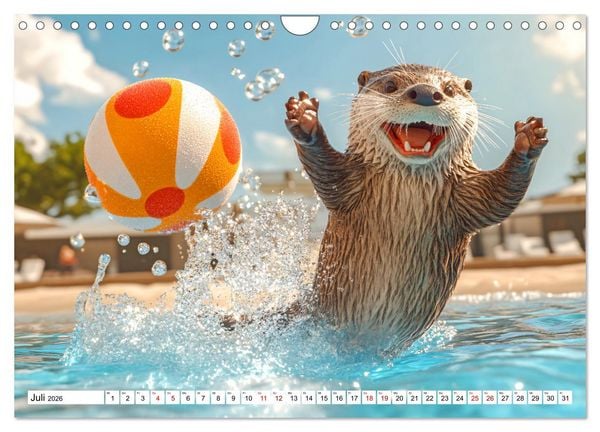 Produktbild: Otterwegs - 12 Monate tierischer Urlaubsspa&szlig; (Wandkalender 2026 DIN A4 quer), CALVENDO Monatskalender