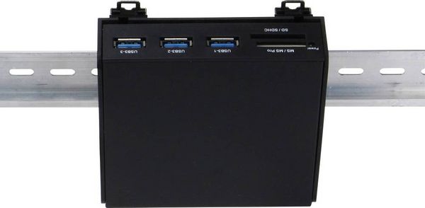 Produktbild: Renkforce DIN-Rail-Halterung Passend f&uuml;r (Entwicklungskits): Raspberry Pi&reg;, Arduino, Banana Pi zur Hutschienenmontage Schwarz