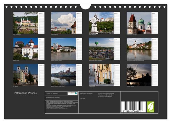 Produktbild: Pittoreskes Passau (Wandkalender 2026 DIN A4 quer), CALVENDO Monatskalender