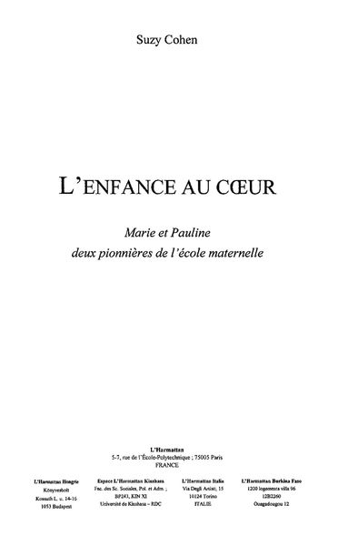 Produktbild: Enfance au cour: marie et pauline deux p