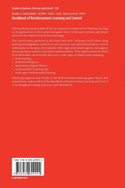 Produktbild: Handbook of Reinforcement Learning and Control