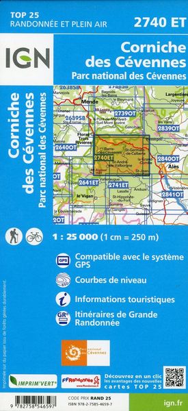 Produktbild: Corniche des C&eacute;vennes 1 : 25 000