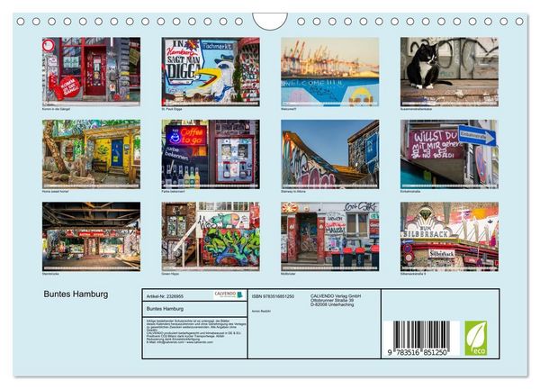 Produktbild: Buntes Hamburg (Wandkalender 2027 DIN A4 quer), CALVENDO Monatskalender