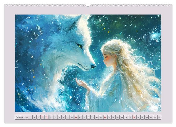 Produktbild: Traumwelten. Mangas mit magischen Begegnungen (hochwertiger Premium Wandkalender 2026 DIN A2 quer), Kunstdruck in Hochglanz