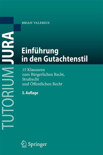 Produktbild: Einf&uuml;hrung in den Gutachtenstil