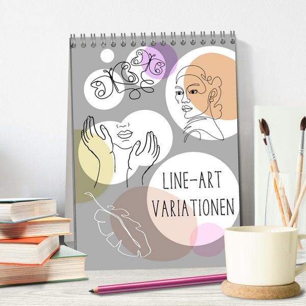 Produktbild: Line-Art Variationen (Tischkalender 2026 DIN A5 hoch), CALVENDO Monatskalender