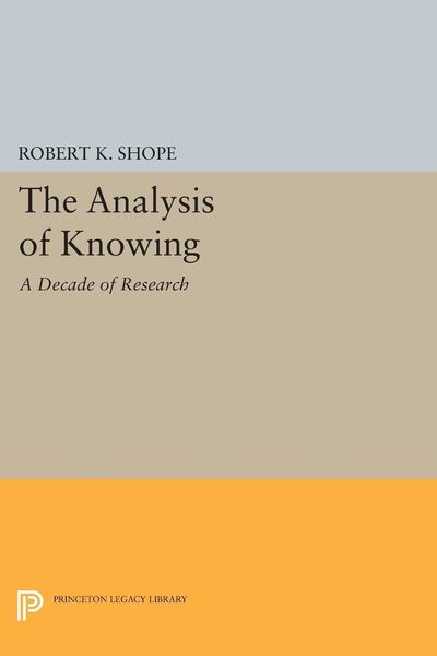 Produktbild: Analysis of Knowing