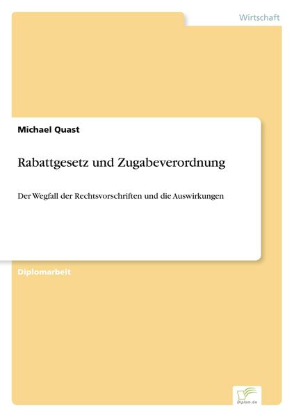 Produktbild: Rabattgesetz und Zugabeverordnung