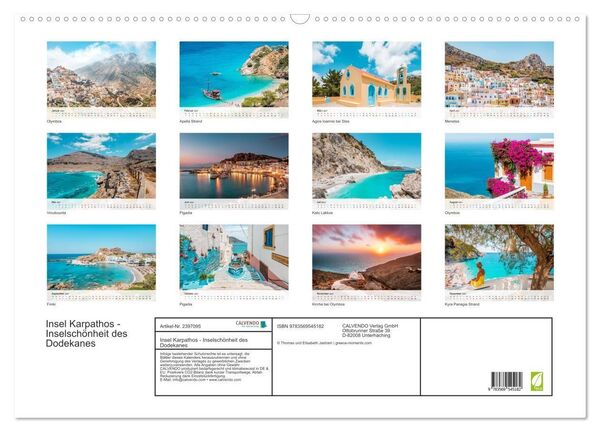 Produktbild: Insel Karpathos - Inselsch&ouml;nheit des Dodekanes (Wandkalender 2027 DIN A2 quer), CALVENDO Monatskalender
