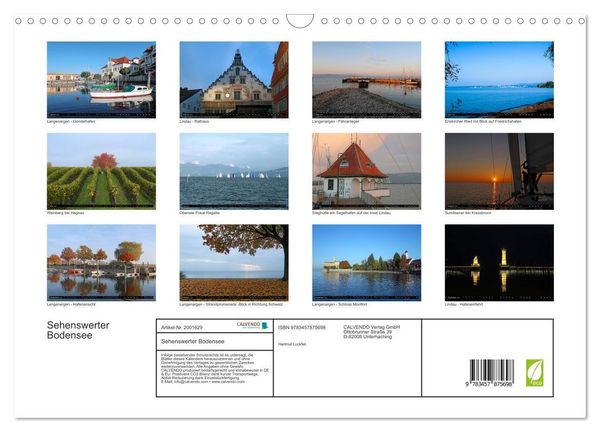Produktbild: Sehenswerter Bodensee (Wandkalender 2026 DIN A3 quer), CALVENDO Monatskalender
