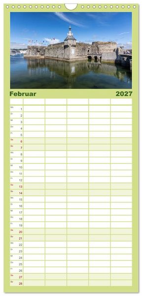 Produktbild: Familienplaner 2027 - Cornouaille - Ein Ausflug in den S&uuml;dwesten der Bretagne mit 5 Spalten (Wandkalender, 21 x 45 cm) CALVENDO