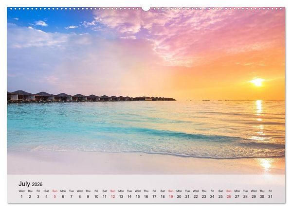 Produktbild: French Polynesia Paradise in the South Pacific (High Quality Premium Wall Calendar 2026 DIN A2 landscape),CALVENDO 12 Month Wall Calendar