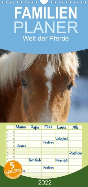 Produktbild: Welt der Pferde - Familienplaner hoch (Wandkalender 2022 , 21 cm x 45 cm, hoch)