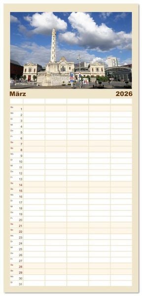 Produktbild: Familienplaner 2026 - Bezauberndes L&ouml;wen in Belgien mit 5 Spalten (Wandkalender, 21 x 45 cm) CALVENDO