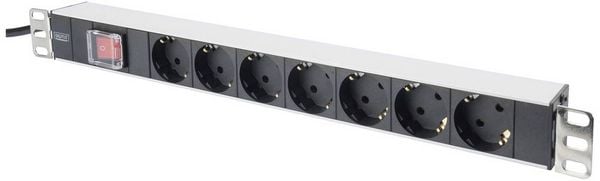 Produktbild: Digitus DN-19 PDU-7S 19 Zoll Netzwerkschrank-Steckdosenleiste Schutzkontaktsteckdose mit Schalter