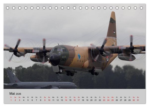 Produktbild: Transportflugzeug C-130 Hercules (Tischkalender 2026 DIN A5 quer), CALVENDO Monatskalender