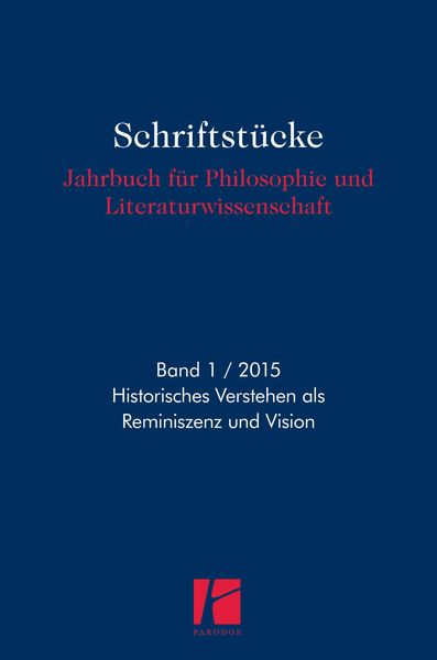 Produktbild: Historisches Verstehen als Reminiszenz und Vision