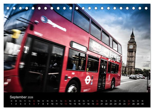 Produktbild: London - street view (CH-Version) (Tischkalender 2026 DIN A5 quer), CALVENDO Monatskalender